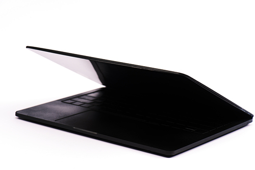 black and modern laptop isolated on white