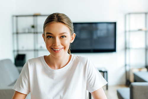 cheerful and attractive woman 