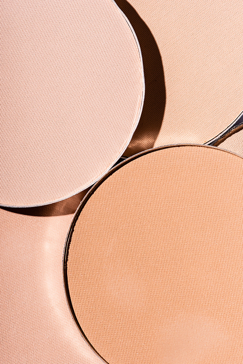 close up view of face powder in circles