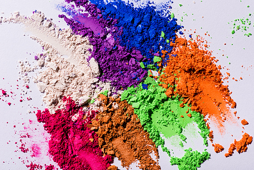 close up view of multicolored eyeshadow powder