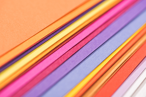 close up of colorful, bright and blank papers
