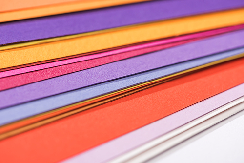 close up of colorful, bright and blank papers