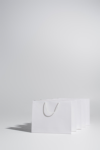 shopping bags on white background with copy space
