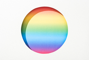 cut out round hole in white paper on colorful background