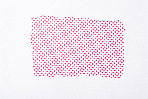 polka dot pink and white colorful background in white torn paper hole