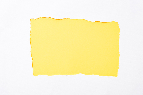 yellow colorful background in white torn paper hole