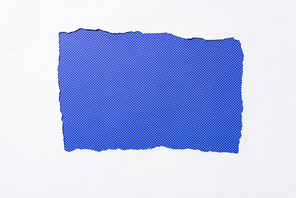 electric blue dotted colorful background in white torn paper hole
