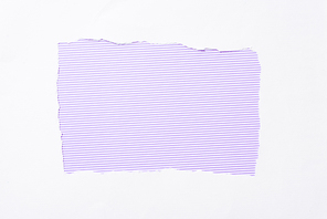 violet striped colorful background in white torn paper hole