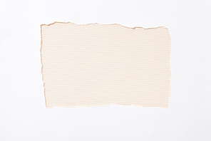beige striped colorful background in white torn paper hole