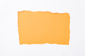 orange colorful background in white torn paper hole