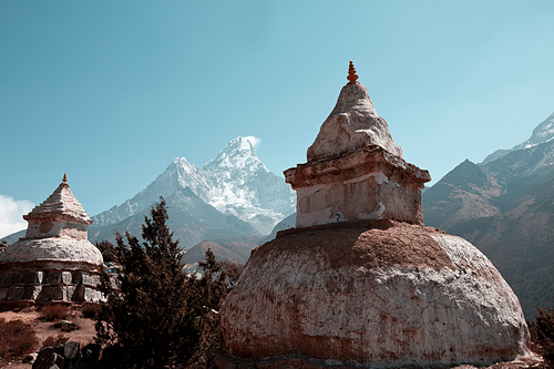 Buddhist stupa in Himalaya mountains, Nepal