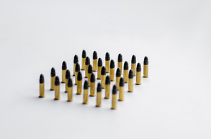 set of different bullets on white background