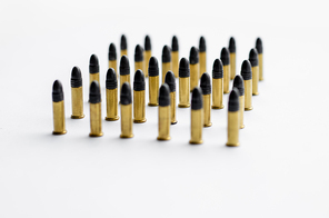 set of bullets in row on white background