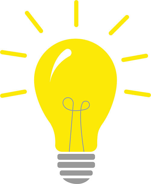 illustration of yellow light bulb on white,stock image