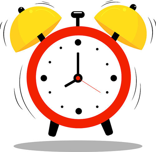 illustration of ringing vintage alarm clock,stock image