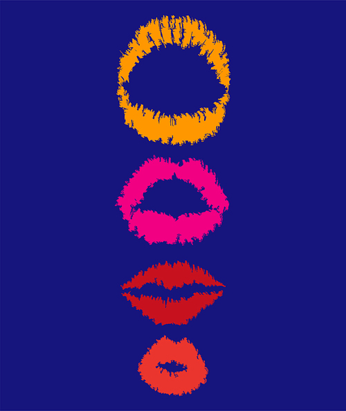 [Vector] lipstick, kiss mark, symbol