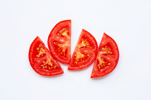 Tomato slice isolated on white