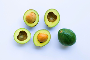 Avocado on white background.