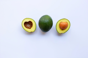 Avocado on white background.