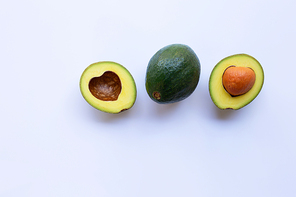 Avocado on white background.