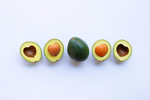 Avocado on white background.