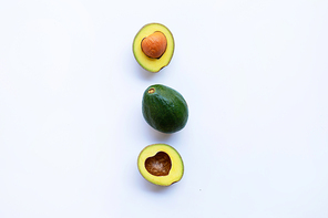 Avocado on white background.