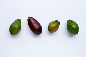 Avocado on white background. Top view