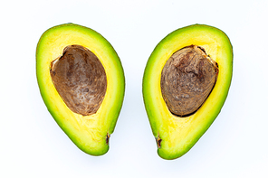 Avocado on a white background.