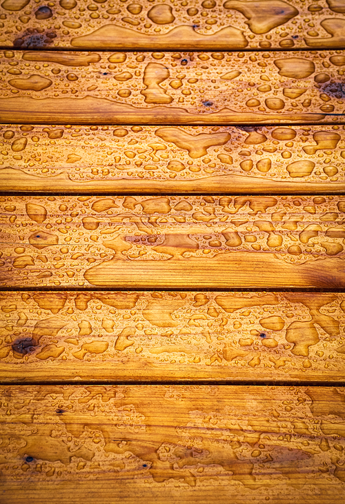 background or texture wooden table top with water drops