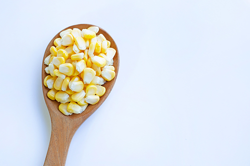 Corn seeds on white background