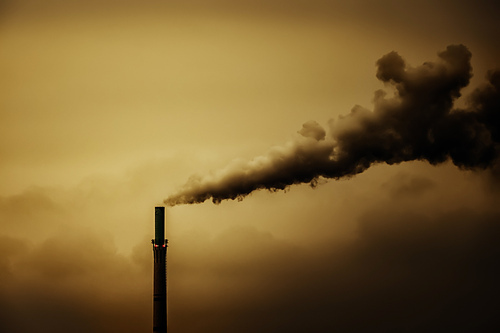 An image of an industrial air pollution smoke chimney