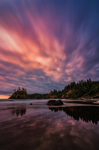 A color image of a dramatic landscape at a northern California beach.