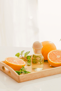 Citrus fruit vitamin c serum oil beauty care, anti aging natural cosmetic. essence, aromatherapy.