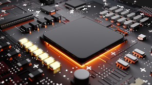 Central Computer Processors CPU concept. Technology background, 3d illustration