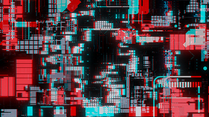 Glitched technology background. Abstract background for your design. 3D illustration