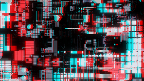 Glitched technology background. Abstract background for your design. 3D illustration