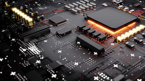 Central Computer Processors CPU concept. Technology background, 3d illustration