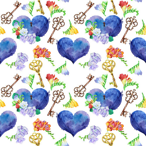 Seamless pattern. Watercolor illustration on a white background