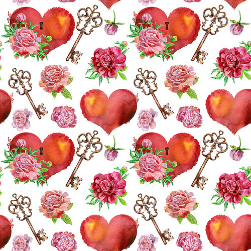 Seamless pattern. Watercolor illustration on a white background