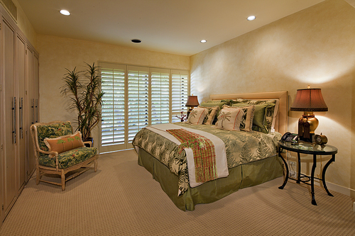 Bedroom interior of luxurious villa