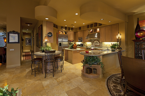 Contemporary kitchen in luxury manor house