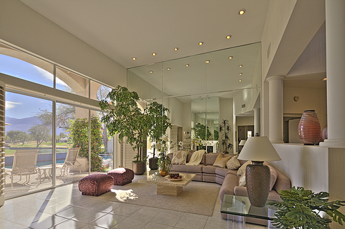 Stylish living room of luxury villa