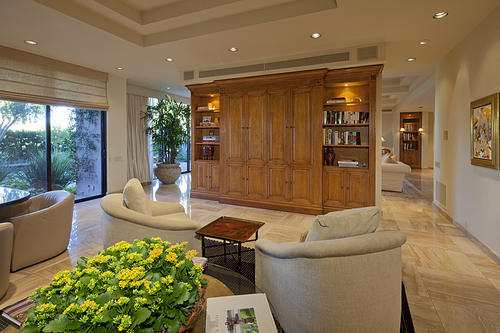 Interior of living room in manor house