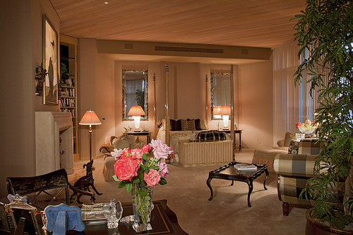 Luxurious bedroom interior of villa