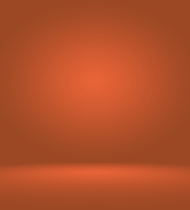 Orange photographic studio background vertical with soft vignette. Soft gradient background. Painted canvas studio backdrop