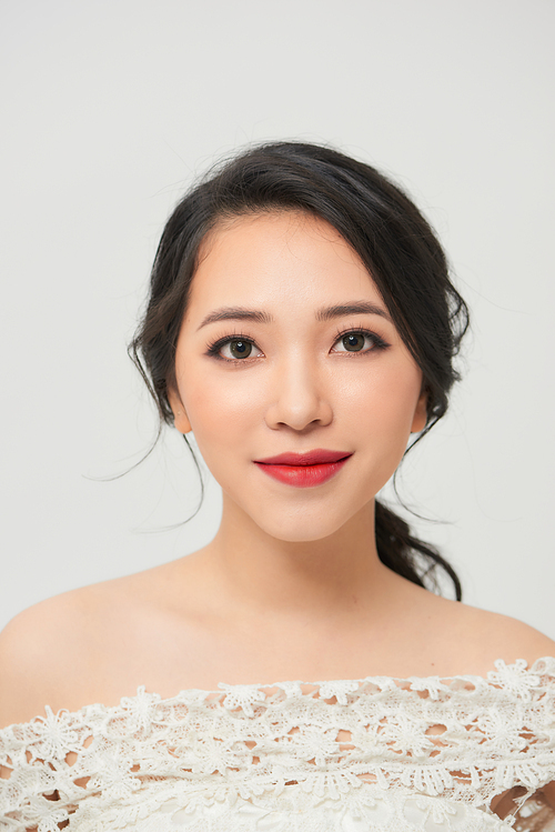 young beautiful bride on their wedding day