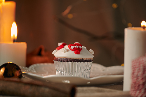 Christmas Dessert. Snowman Cupcakes
