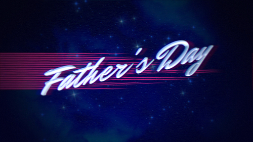 Text Fathers day and abstract lines in galaxy, retro holiday background. Dynamic 3d illustration style for club and entertainment template