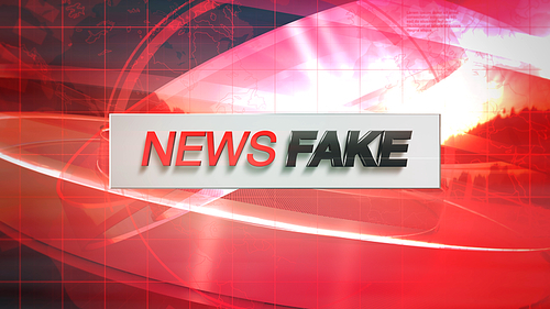 Text News Fake and news graphic with lines in studio, abstract background. Elegant and luxury 3d illustration style for news template