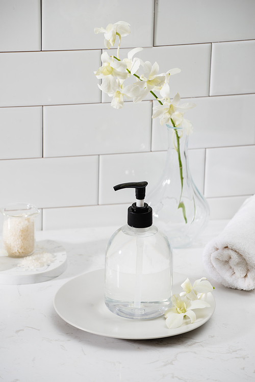 luxury bathroom interior - soap and towel